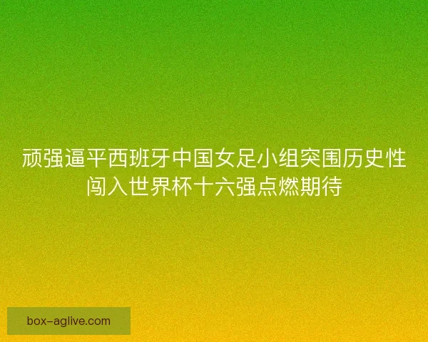 顽强逼平西班牙中国女足小组突围历史性闯入世界杯十六强点燃期待